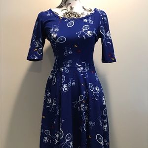 Lularoe Nicole dress- bicycle print, size S